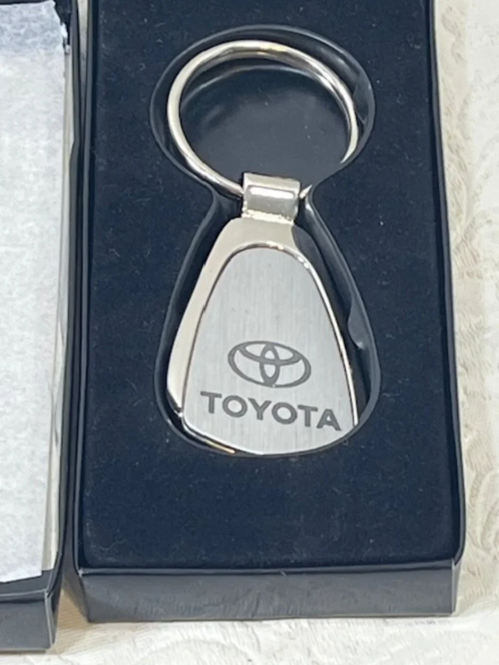 NEW Toyota Teardrop Key Chain Laser-Etched Satin Finish Metal Fob Tampa 1